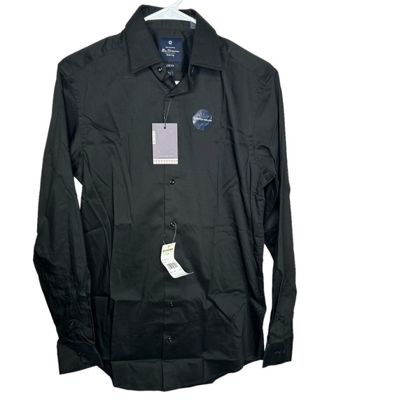 New Ben Sherman Men’s Tailoring Dress Shirt Size 14.5/32-33 Stretch Black BNWT - Picture 1 of 6